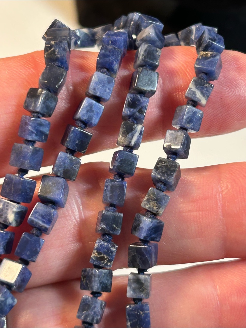 Lapis lazuli cut cubed 18inch necklace